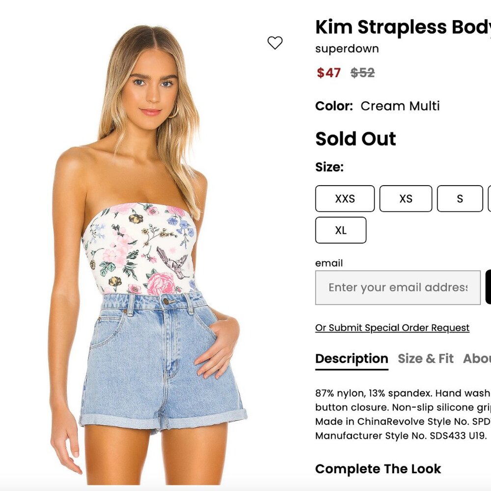 Kim Strapless Bodysuit